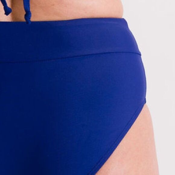 NWT 2XL - Midrise Full Coverage Briefs Bikini Swim Bottom in Blue - Picture 5 of 15